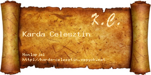 Karda Celesztin névjegykártya
